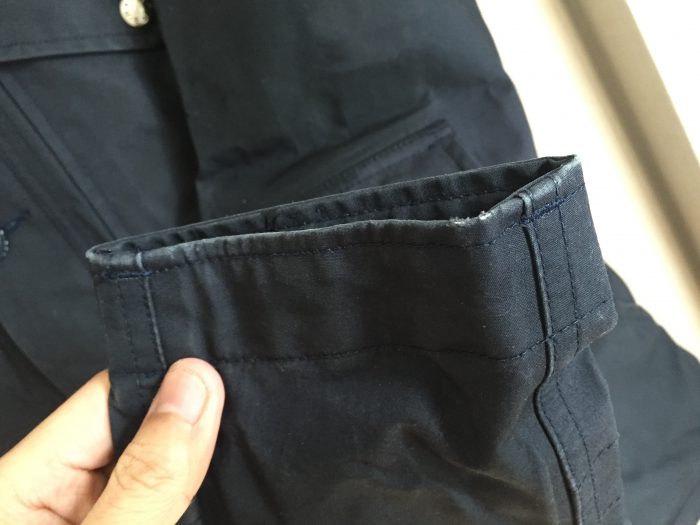 nanamica（ナナミカ）GORE-TEX Cruiser Jacket 洗濯 乾燥後 袖