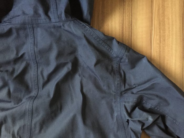 nanamica（ナナミカ）GORE-TEX Cruiser Jacket 洗濯 乾燥後 背中 肩口