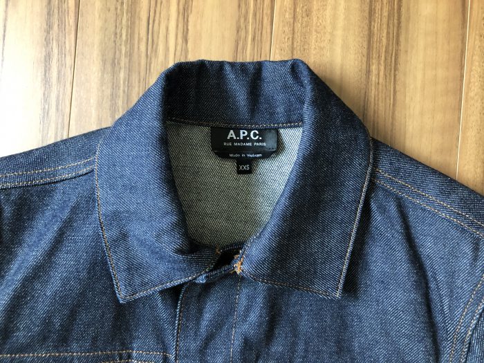 A.P.C.デニムワークジャケット エイジング 経変変化 ノンウォッシュ リジッド 襟 エリ